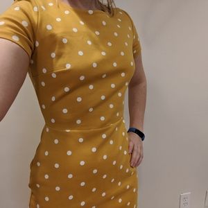 Old Navy, Marigold & White Polka Dot Dress